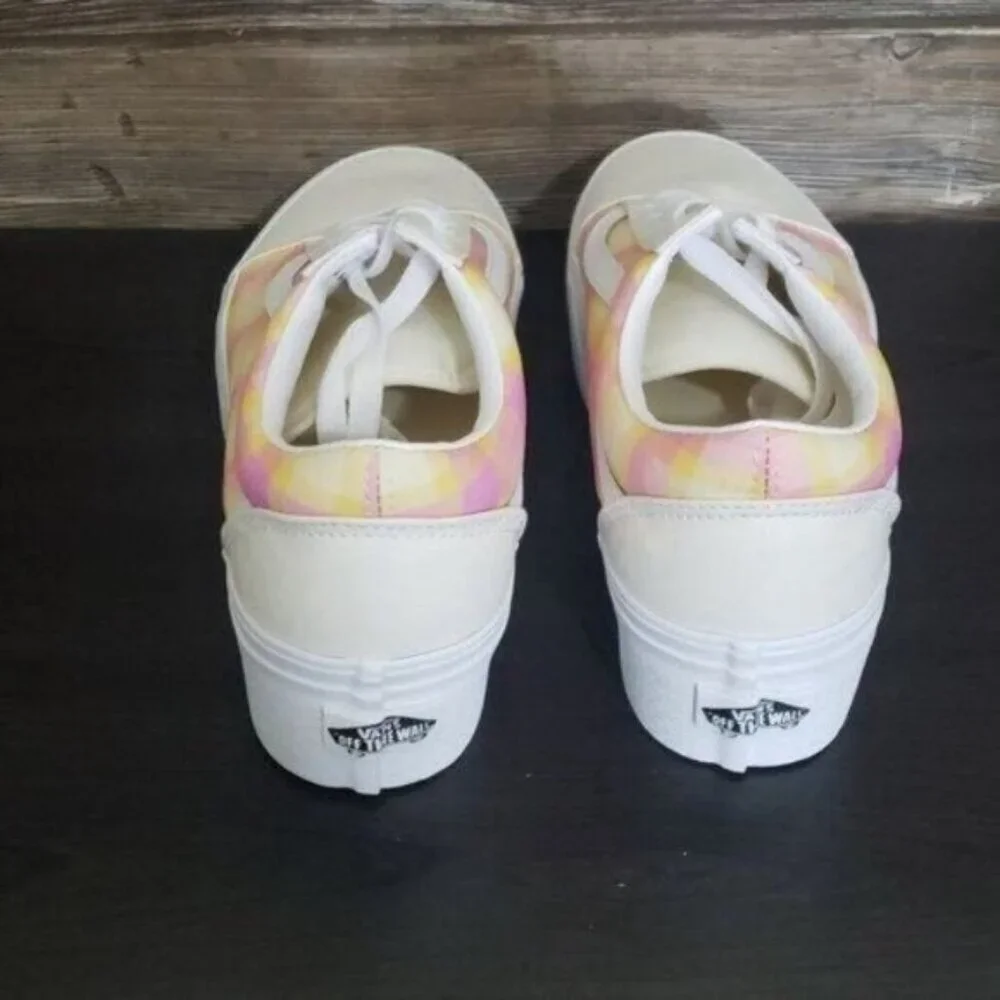 New Vans Old Skool Stacked Plaid Womens Platform Shoes Size 9.5 Pastel Goth‎